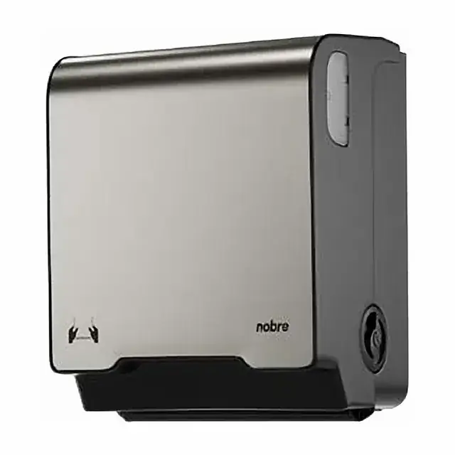 Dispenser papel-toalha autocorte Nobre Brave preto inox – Nobre