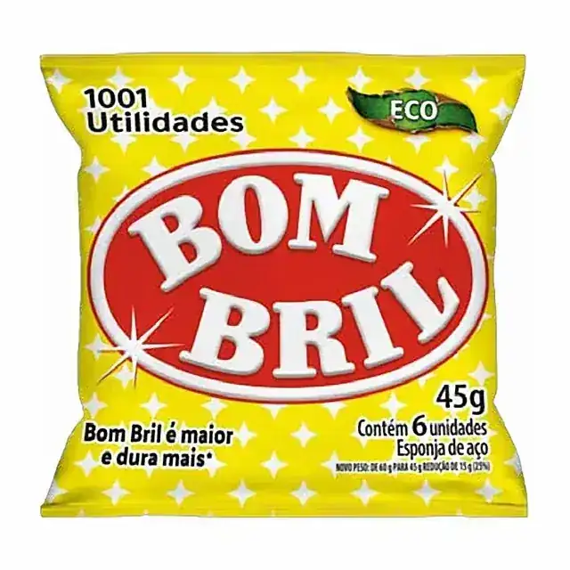 Lã de aço Bombril 45 g (pacote com 6) – Bombril