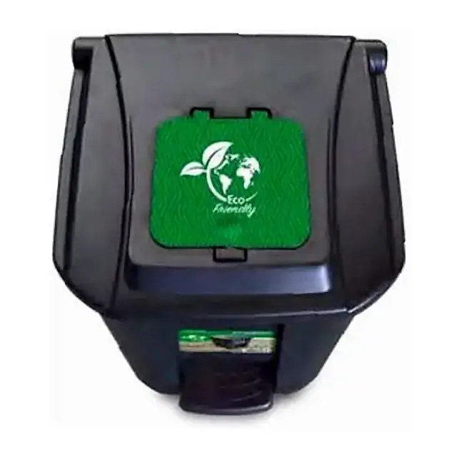 Lixeira 60 L preta com pedal e rodas – Arqplast