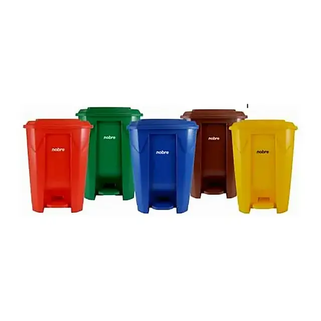 Lixeira plástica colorida com pedal 50 L – Nobre