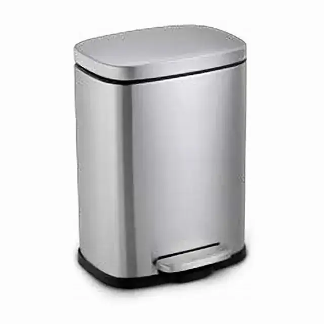 Lixeira retangular 12 L com pedal inox – Mood