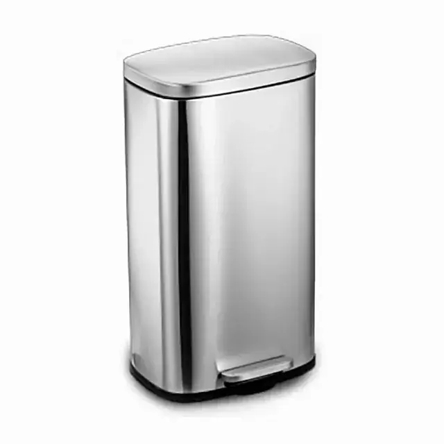 Lixeira retangular 30 L com pedal inox – Mood