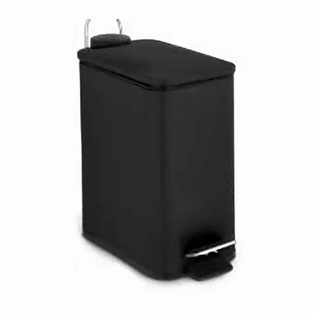 Lixeira retangular 5 L com pedal preta – Mood
