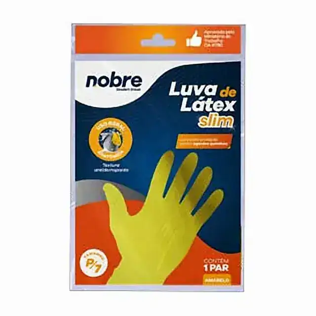 Luva de látex multiuso Slim amarela – Nobre