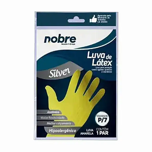 Luva de látex Silver amarela – Nobre