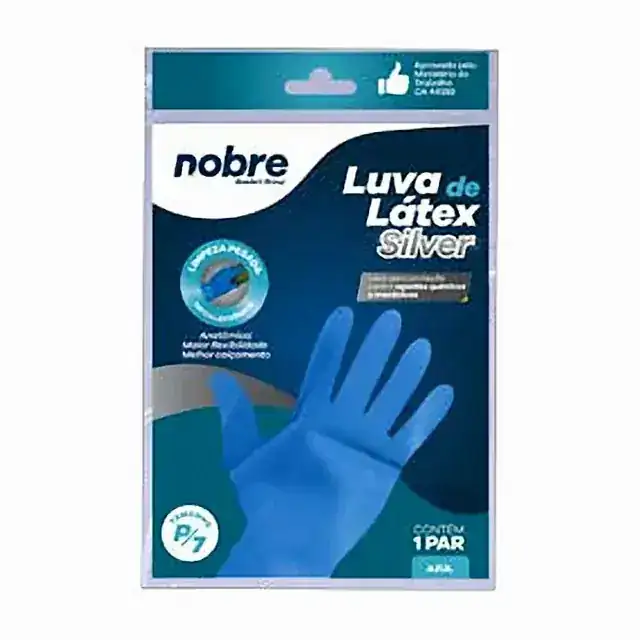 Luva de látex Silver azul – Nobre