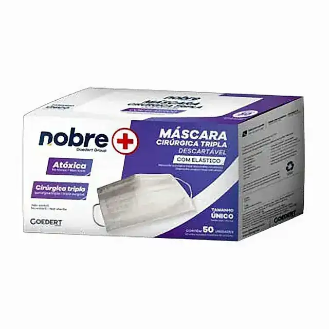 Máscara cirúrgica tripla com elástico (caixa) – Nobre