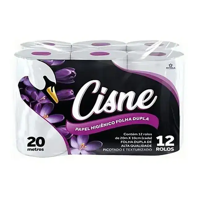 Papel higiênico Cisne 12 rolos · 20 m – Cisne