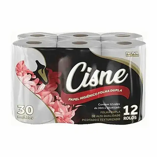 Papel higiênico Cisne 12 rolos · 30 m – Cisne