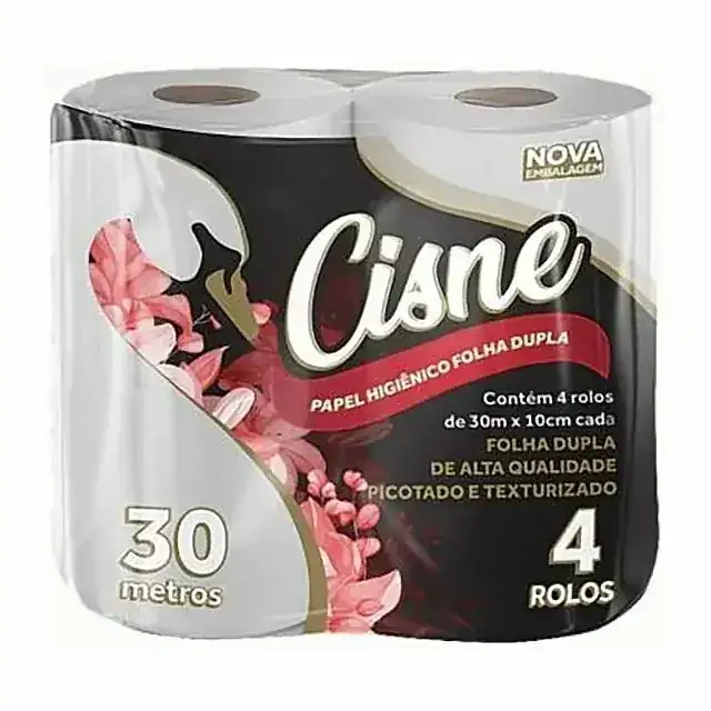Papel higiênico Cisne 4 rolos · 30 m – Cisne