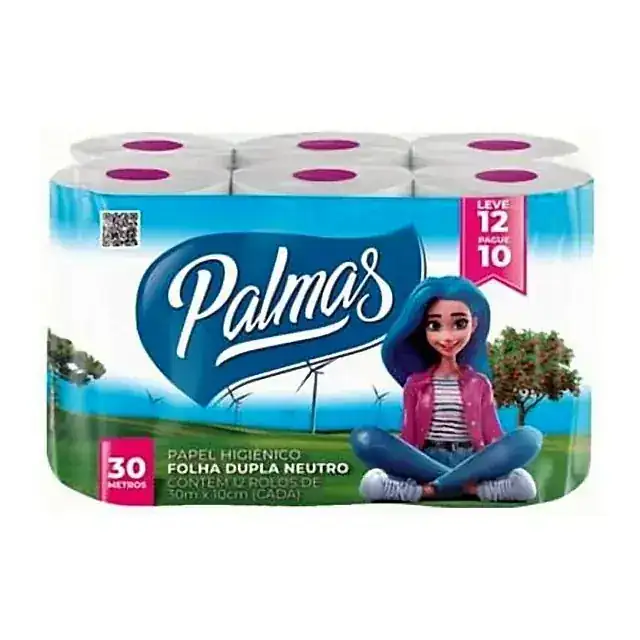 Papel higiênico Palmas 12 rolos · 30 m – Palmas