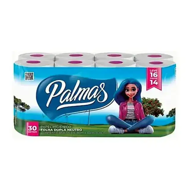 Papel higiênico Palmas 16 rolos · 30 m – Palmas
