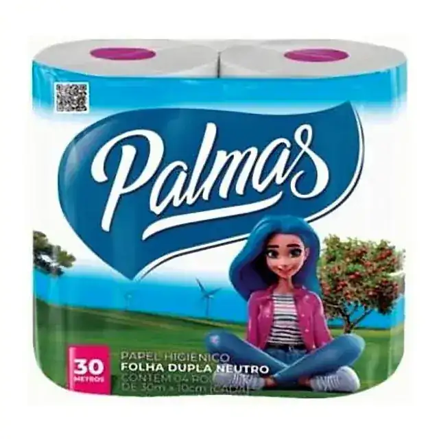 Papel higiênico Palmas 4 rolos · 30 m – Palmas