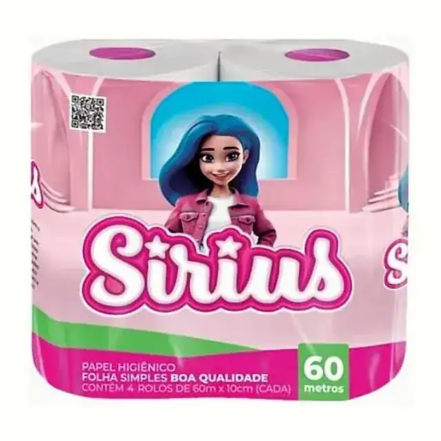 Papel higiênico Sirius 4 rolos · 60 m – Sirius