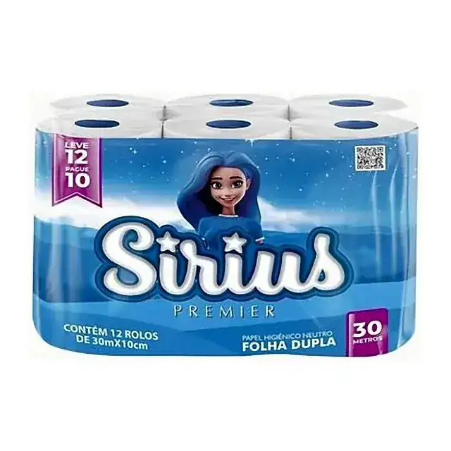 Papel higiênico Sirius Premier 12 rolos · 30 m – Sirius Premier