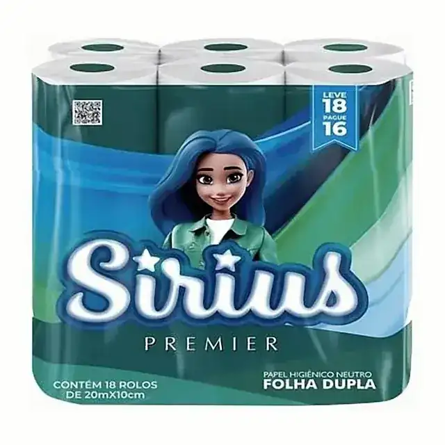 Papel higiênico Sirius Premier 18 rolos · 20 m – Sirius Premier