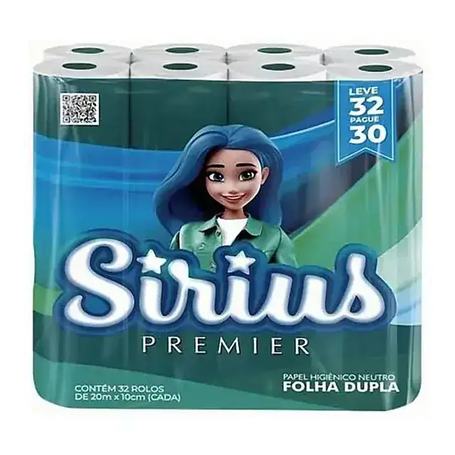 Papel higiênico Sirius Premier 32 rolos · 20 m – Sirius Premier