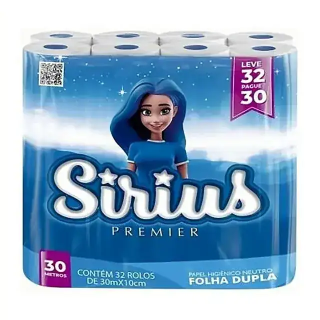 Papel higiênico Sirius Premier 32 rolos · 30 m – Sirius Premier