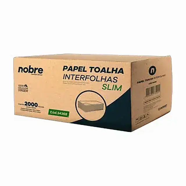 Papel toalha interfolhas Slim caixa 2000 folhas – Nobre