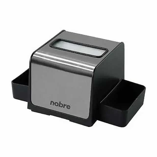 Porta-guardanapos Nobre com porta-sachê preto e inox – Nobre