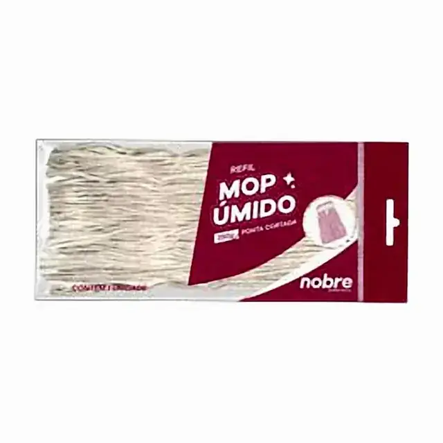 Refil mop úmido ponta dobrada com loop e cinta 290 g bege – Nobre