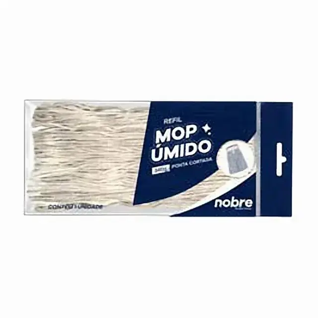 Refil mop úmido ponta dobrada com loop e cinta 340 g bege – Nobre